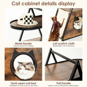 Cat House,end Table.Wood Cat Condo Black Vintage Pet Furniture null