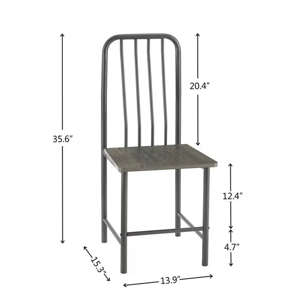 Dining Set For 2, Square Glass Tempered Dining Table With 4 Legs And 2 Metal Chair For Home Office Kitchen Dining Room, Black & Brown null