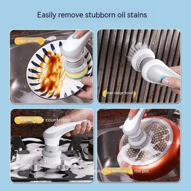 Electric Cleaning Brush 4 In 1 Spinning Scrubber Handheld Electric Cordless Cleaning Brush Portable null