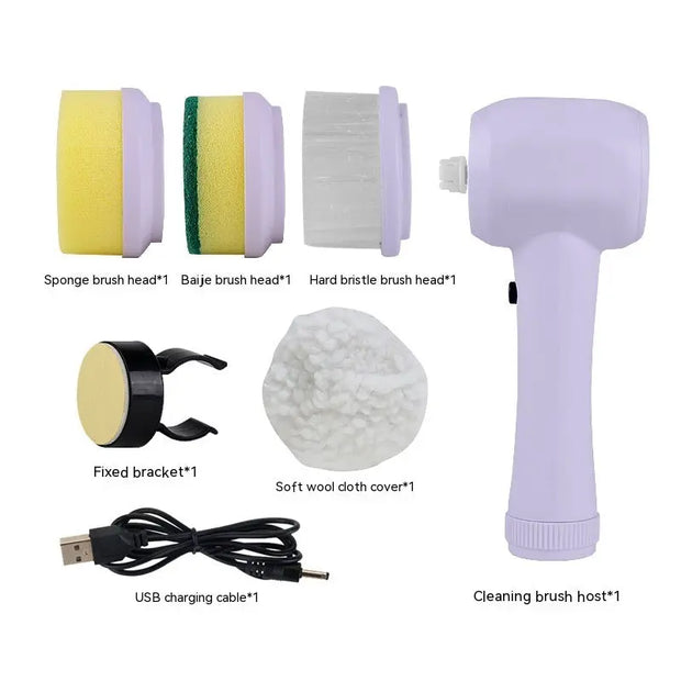 Electric Cleaning Brush 4 In 1 Spinning Scrubber Handheld Electric Cordless Cleaning Brush Portable null