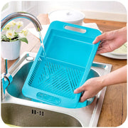 Multifunction Kitchen Chopping Blocks Sinks Drain Basket Cutting Board Vegetable Meat Tools Kitchen Accessories Chopping Board null