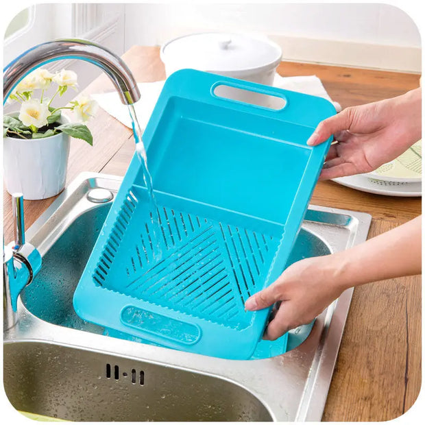 Multifunction Kitchen Chopping Blocks Sinks Drain Basket Cutting Board Vegetable Meat Tools Kitchen Accessories Chopping Board null