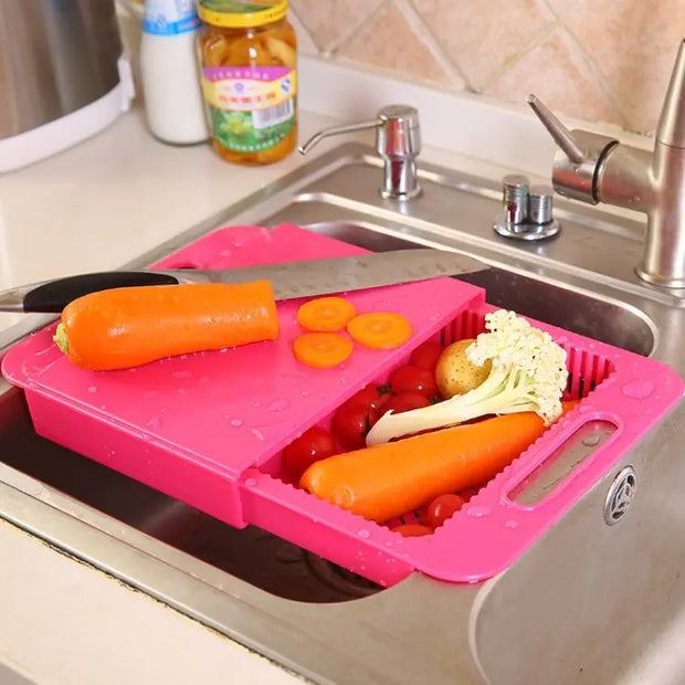 Multifunction Kitchen Chopping Blocks Sinks Drain Basket Cutting Board Vegetable Meat Tools Kitchen Accessories Chopping Board null