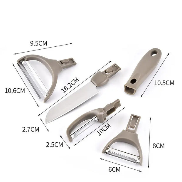 Stainless Steel Cutter Set Three Piece Set Wheat Straw Chopping Board Fruit Knife Peeler Combined Kitchen Tools null