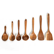 Teak Natural Wood Tableware Spoon Ladle Turner Rice Colander Soup Skimmer Cooking Tool Sets Spoon Scoop Kitchen Tools Gadgets null