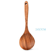 Teak Natural Wood Tableware Spoon Ladle Turner Rice Colander Soup Skimmer Cooking Tool Sets Spoon Scoop Kitchen Tools Gadgets null