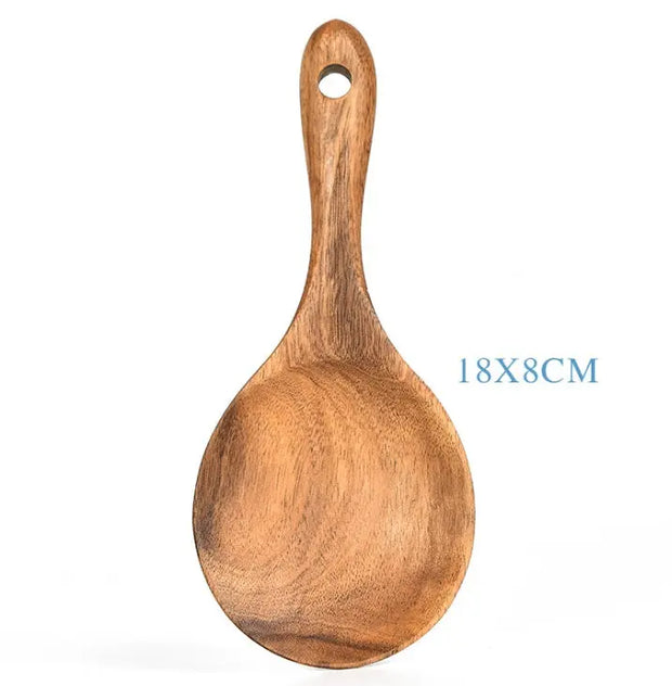 Teak Natural Wood Tableware Spoon Ladle Turner Rice Colander Soup Skimmer Cooking Tool Sets Spoon Scoop Kitchen Tools Gadgets null