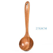 Teak Natural Wood Tableware Spoon Ladle Turner Rice Colander Soup Skimmer Cooking Tool Sets Spoon Scoop Kitchen Tools Gadgets null