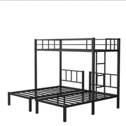 Twin Over Twin Twin Bunk Beds For 3, Twin XL Over Twin Twin Bunk Bed Metal Triple Bunk Bed, Black null