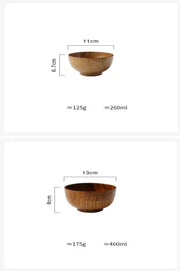 Wooden Bowl Japanese Style Wood Rice Soup Bowl Salad Bowl Food Container Large Small Bowl for Kids Tableware Wooden Utensils Buy It Anyway